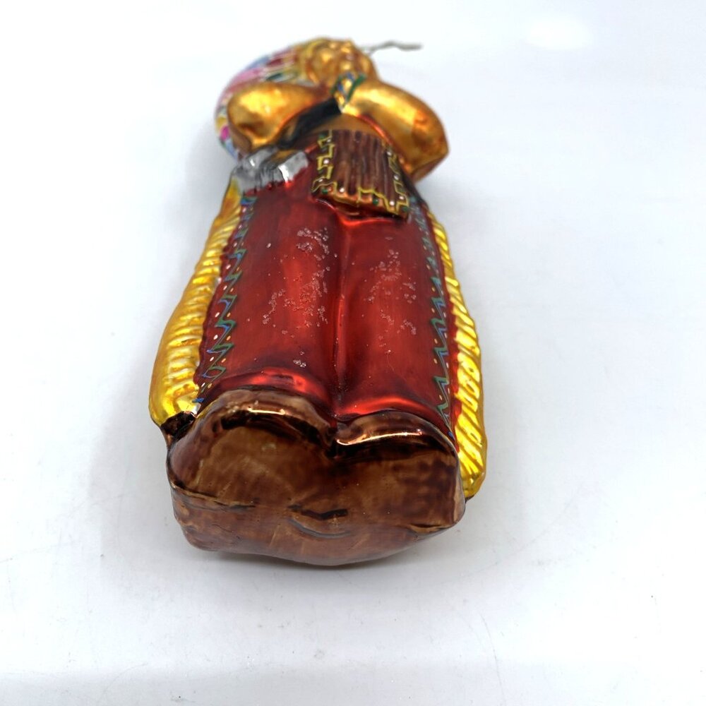 Christopher Radko "Me Big Chief" Glass Ornament 97 316 0 Indian 8" Tall Vintage - Picture 13 of 14